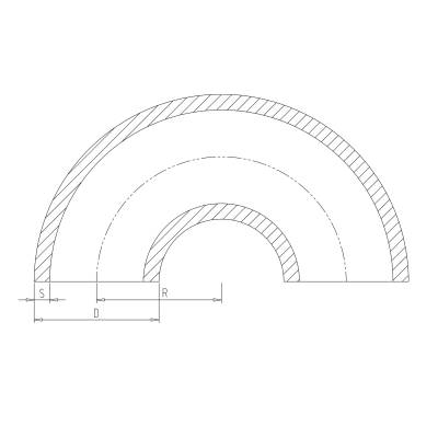 180° Alu Rohrbogen 50 x 5 mm, r=57 mm ± 2,5 mm, BA3, ähnl. DIN 2605 , aus EN AW-6060,  AlMgSi0,5, mit glatten Enden - 1