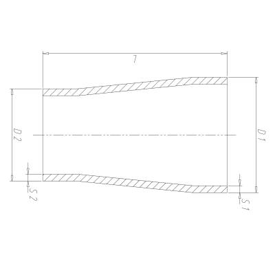 Alu konz. Reduzierstück 60 x 3 / 48 x 3 mm, ähnl. DIN 2616-2, aus EN AW-5754,  AlMg3 - 1